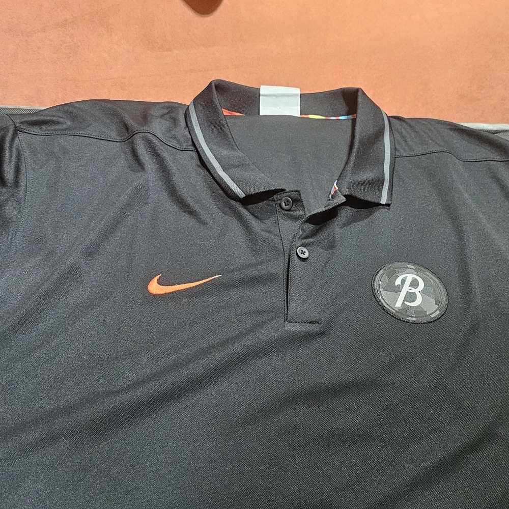 Nike Black Polo with Orange Swoosh